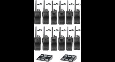 Set van 12 stuks Kenwood TK-3501 PMR446 met D-shape oortje en 2 multiladers