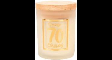 Geurkaars klein goud/wit - 70 jaar