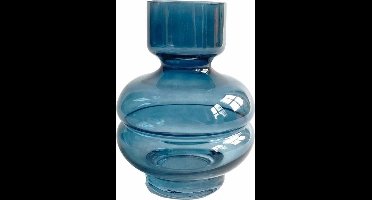 Gusta - Glazen vaas 'Flor' (Ø11.5cm, Zwart)