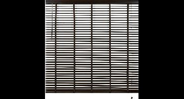 Houten Jaloezie Bruin - 220x210 cm (BxH) - Raamdecoratie - Lamelbreedte 50 mm - inc. Bedieningskoord en Draaistang - Eenvoudig op maat maken en monteren