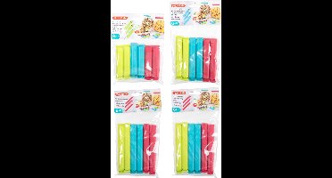 Afsluitclips / vershoudclips mix - 24x - voedsel zakjes afsluiten - Vershoud klemmen - 6/8/10 cm mix