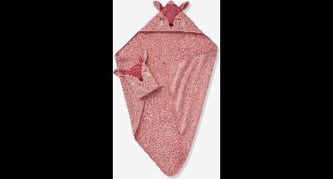 Vertbaudet Badcape + washandje Hertje