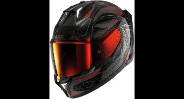 Shark D-SKWAL 3 Blast-R Mat Zwart Antraciet Rood - Maat M - Integraal helm - Scooter helm - Motorhelm - Zwart - Scooterhelmen mannen en vrouwen.