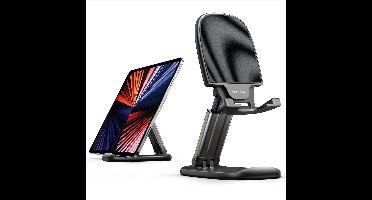 Verstelbare en super stabiele mobiele telefoonstandaard met opvouwbare haak - ideaal voor iPhone 15 - tafelhouder voor mobiele telefoons en tablets magnetic cell phone stand