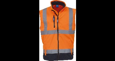 Yoko Signalisatiegilet van softshell YHV006 - Hi Vis Orange / Navy - M