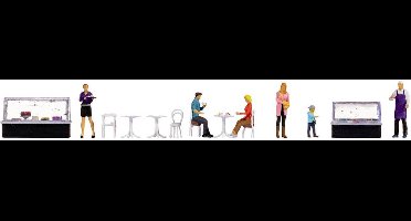 NOCH 16245 H0 Themaset figuren 'café' figuren Geverfd