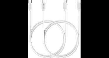 2x USB C naar USB C Kabel Wit - 1 meter - Oplaadkabel voor Samsung Galaxy TAB S8 / TAB S8 ULTRA / TAB S8 PLUS