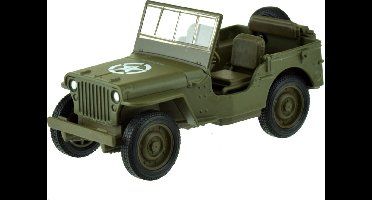 Welly Speelgoed USA Army Jeep auto - legergroen - die-cast metaal - 11 cm - Model Willys