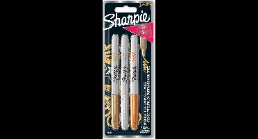 Sharpie Metallic permanente markers | Fijne punt | Gouden, zilveren en bronzen inkt | 3 stuks