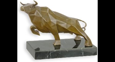 EEN KUBISTISCH BRONZEN BEELD VAN EEN STIER