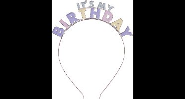 Ginger Ray - Metalen tiara 'it's my birthday' pastel