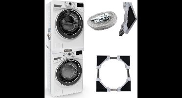 CLP Opbouwmeubel voor wasmachines - Ombouw - Verhoger - Rek - Aansluitframe - wit