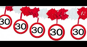 Slinger 30 jaar - 3x stuks - stopborden - 4 meter - papier - 30e verjaardag - versiering - Feestartikelen/versiering