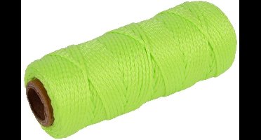 Touw/uitzetkoord geel fluoriscerend - 2x - 50 meter - Touwen - Metselkoord - Tuin aanleggen bestrating