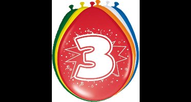 16x stuks Ballonnen versiering 3 jaar
