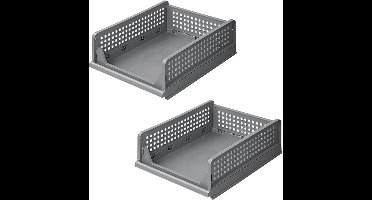 ProPlus Keukenorganizer – 43 x 33,5 x 14 cm – 2-laags – Stapelbaar & Opvouwbaar – Opbergbak – voor Kast, Kleding, Bureau – Opbergrek - Organisator