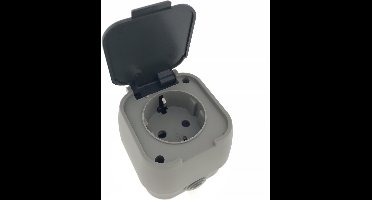 Benson Wandcontactdoos - Opbouw - Waterdicht - IP54 - 16A - Grijs/Antraciet