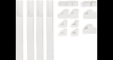 Hama Kabelkanaal-set, 4 stuks, zelfklevend, 1 m, incl. verbindingsstukken, wit