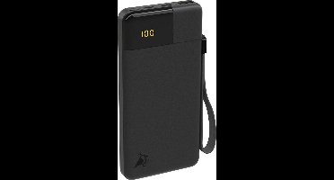Aqiila Powerbank 10000 mAh, 20W, LCD Scherm, 2x USB-C, 1x USB-A, Pass Through Charging, Lichtgewicht, plasticvrije verpakking, Power Bank B10 zwart