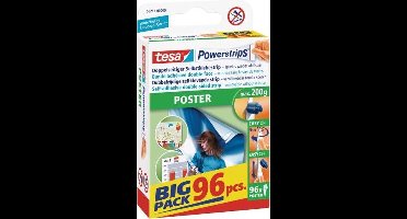 tesa POWERSTRIPS® Poster Dubbelzijdig plakband Wit Inhoud: 96 stuk(s)