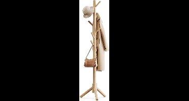 ApexArte® Kapstok Staand - Garderoberek - Kledingrek Haken- Industrieel - Hout