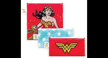 Bumkins - Herbruikbare snackzakjes (3 stuks) - Wonder Woman