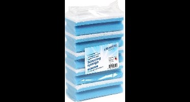 Schuurspons cleaninq met greep 140x70x42mm blauw/wit 10 stuks
