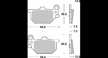 avd sbs remblokje voor motor yamaha 750 xs se 1979 tot 1980 528hf nieuw