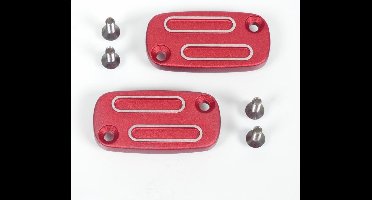 Paire couvercle de maître cylindre alu rouge TNT pour scooter Peugeot 50 Squab Neuf