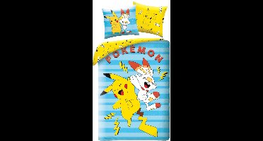 Pokémon Dekbedovertrek Pikachu & Scorbunny 140 x 200 cm (65 x 65 cm)