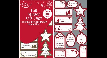 100 x Kerst Naamstickers Naam etiketten - Folie Etiketten - Kerst