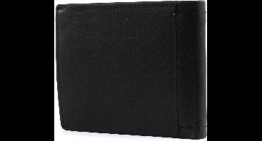 bruno banani Leren Portemonnee Arizona Wallet Quer with Flap Black Zwart