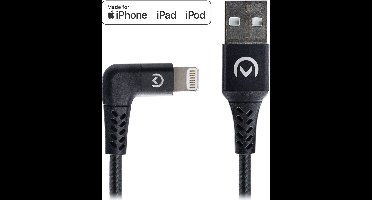 Mobilize USB-A naar Apple Lightning Kabel MFI 1.5 Meter - Zwart