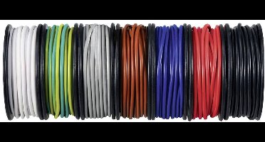 TRU COMPONENTS TC-12112352 Draad 0.25 mm² Zwart, Wit, Rood, Blauw, Bruin, Grijs, Geel-groen 1 set(s)