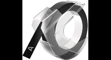 Labeltape Dymo rol 9mmx3M glossy vinyl prof zwart | 10 stuks