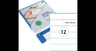 Etiket rillprint 105x48mm mat transparant 300st