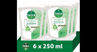 Dettol No-Touch Handzeep Navulling Aloë Vera & Bamboe (Hydrate) 250ml - 6 stuks - Voordeelverpakking