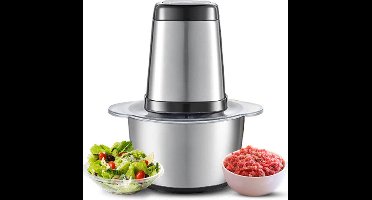 ApexArte® Elektrische Groentesnijder Multifunctioneel - Vleesmolen - Gehaktmolen - Uiensnijder - Zilver