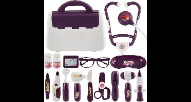 Dokterset Speelgoed - Kinderspeelgoed voor Jongens en Meisjes - Vanaf 2 Jaar - Dierenarts Speelgoed - Wit en Paars