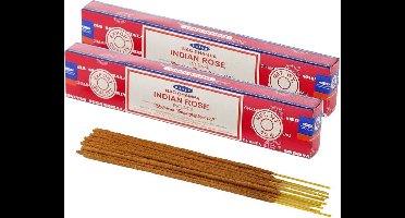 Satya Nag Champa wierrook stokjes Rozen bloemen geur - 30x - Lichaam in balans - Meditatie - staafjes van 21 cm
