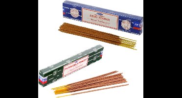 Satya Wierook cadeauset - 2x geurstokjes - Reiki Power en Patchouli Forrest geur - Meditatie