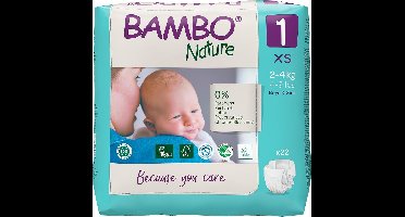 Bambo Babyluiers - Maat 1 - Baby 2 tot 4 kg - 22 Stuks