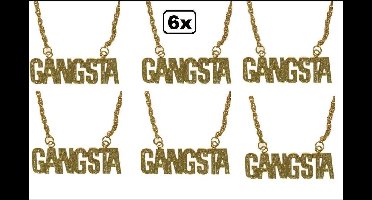 6x Halsketting GANGSTA goud