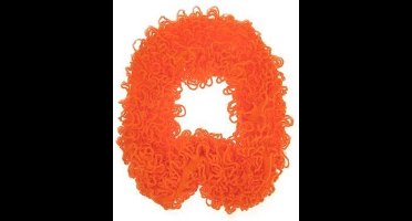 Sjawl met franjes fluor oranje