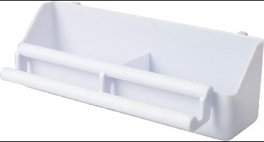 Flamingo Vogelaccessoire Voliere Voerbakje Bob - Wit - 21 x 9 x 7 cm