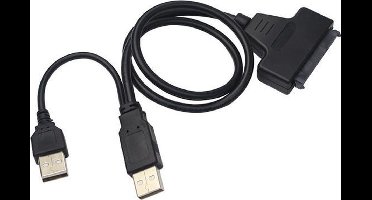 USB 2.0 naar SATA 7+15 Pin Adapter Kabel 22 Pin voor HDD Hard Disk Drive met power kabel