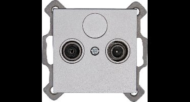 KOPP TV-FM coax-wandcontact inbouw, model Athenis | zilver