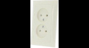 Berker S1 Inbouw Stopcontact - 2-voudig - Crème