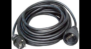 Kopp verlengsnoer rubber ip44.3x1,5mm.10m zwart