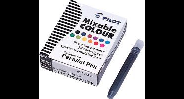 Pilot Parallel Pen (12 Kleur Cartridges) -  12 kleuren mengbare inkt – Geschikt voor de Pilot Parallelpen